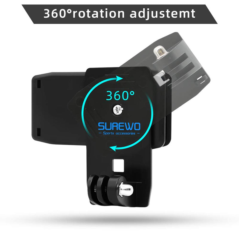 SUREWO Backpack Strap Mount Quick Clip Mount Compatible with Gopro Hero 10/9/8/7/6(2018)/5 Black,DJI Osmo Action and More Backpack Clip Mount for GoPro