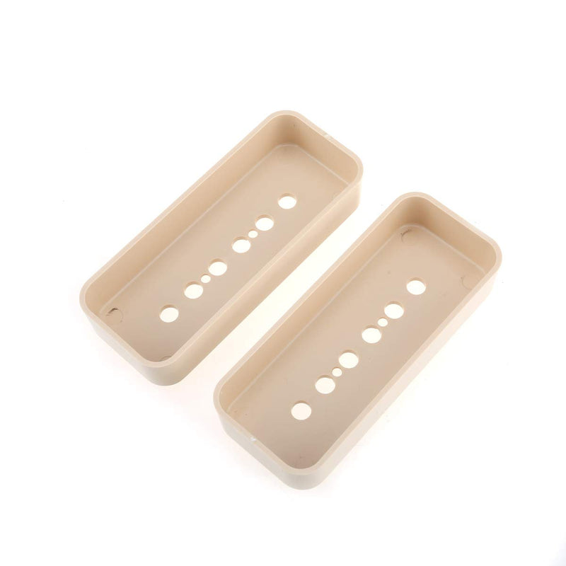 Musiclily Pro Plastic P-90 Soapbar Guitar Pickup Covers Compatible with USA Les Paul, Cream (Set of 2)