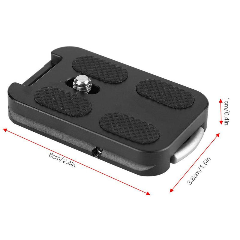 Quick Release Plate, QR-60 Aluminum Alloy Camera Universal Quick Shoe Plate with 1/4 Inch Screw Mount Tripod Plate & Strap Buckle for Arca-Swiss Tripod Ball Head