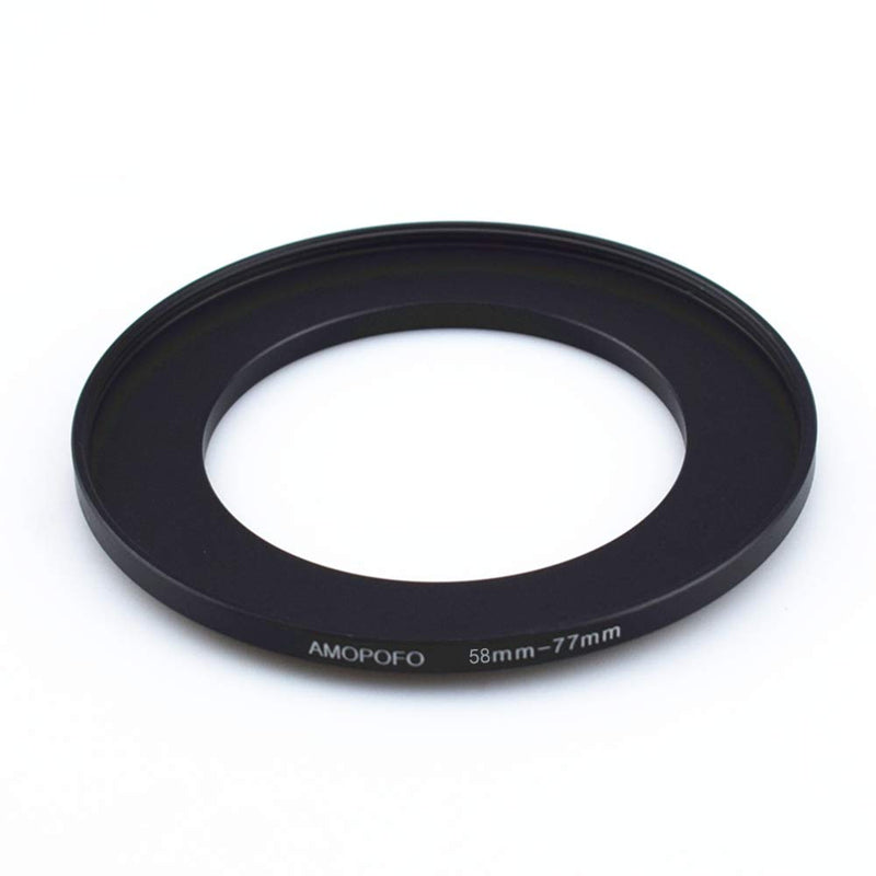 58-77mm Metal Ring/58mm to 77mm Step-Up Ring for Filters,Made of CNC Machined Space Aluminum with Matte Black Electroplated Finish,Compatible with All 58mm Camera Lenses & 77mm Accessories 58 to 77mm Step Up Ring Adapter