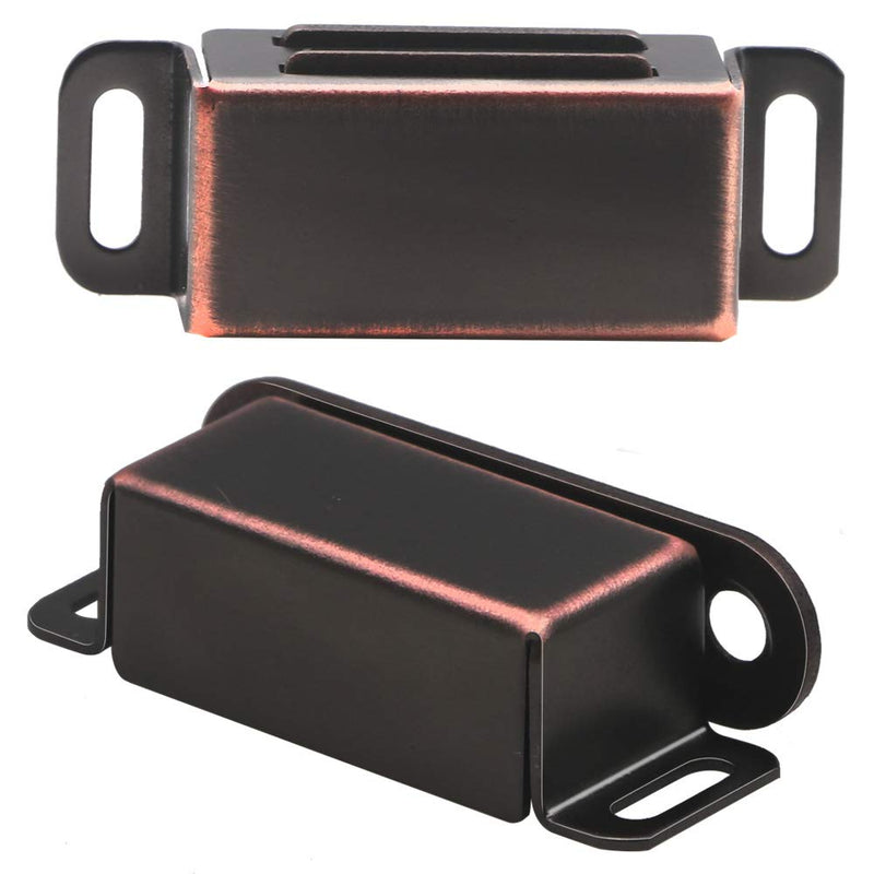 Magnetic Cabinet Door Catch- Stainless Steel Closet Catches with Strong Magnetic- Furniture Latch, Oil Rubbed Bronze (4 Pack) 4 Pieces