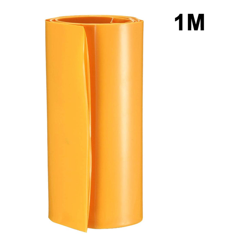 uxcell Battery Wrap PVC Heat Shrink Tubing 105mm Flat Width for 18650 Power Supplies 1 Meter Length Yellow