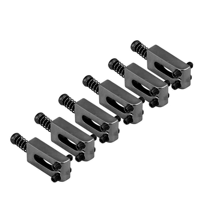 6 Pcs Electric Guitar Tremolo Saddles Bridge for Electric Guitar Replacement with Wrench Black