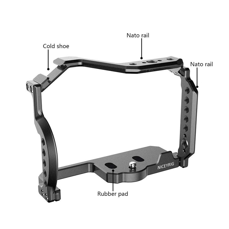 NICEYRIG Cage for Panasonic Lumix G95 G85, Form-Fitting Camera Cage with NATO Rail Cold Shoe - 407