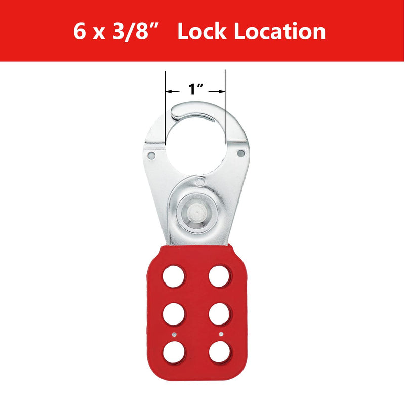 SAWISPHY Lockout Tagout Hasps for Lock Out Devices Loto Safety Supply 4 Pack 1 inch Jaw Diameter Steel Padlock Hasp