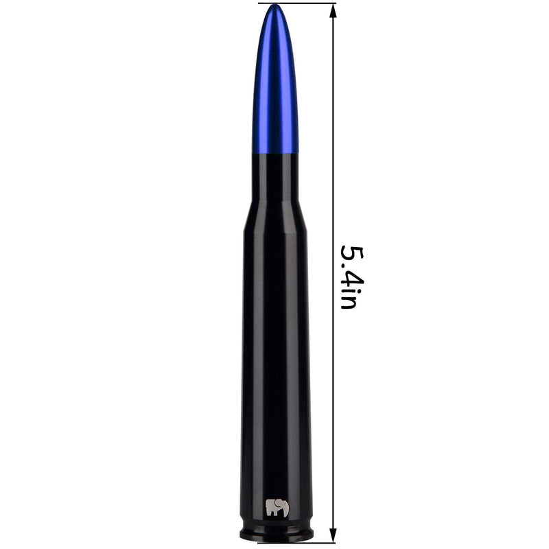 50 Cal Caliber Bullet Style Antenna, Compatible with All Dodge RAM Trucks (RAM 1500, RAM 2500 or RAM 3500 1994-2023) - Designed for Optimized FM/AM Reception (Blue) Blue