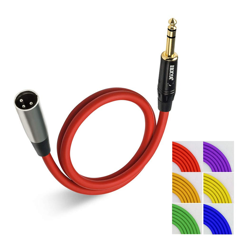 [AUSTRALIA] - EBXYA 1/4" TRS to XLR Male Balanced Mic Microphone Cable 3 Feet 6 Color Packs 6 Colors*3ft 