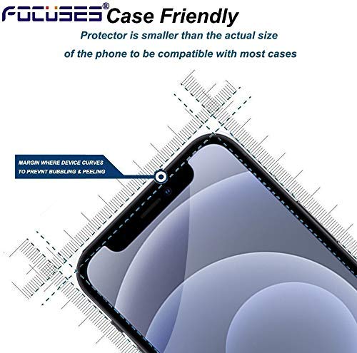 Focuses iPhone 12 Pro Max Screen Protector, iPhone 12 Pro Max Anti Blue Light Tempered Glass Film,3-Pack