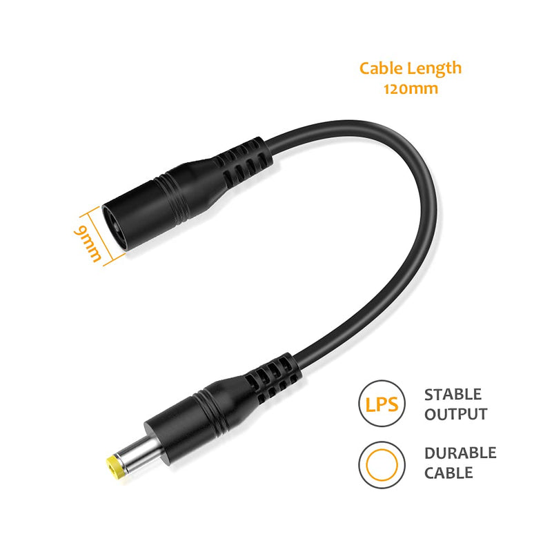 Zolt Reverse Polarity Converter Cable DC 5.5mm x 2.1mm Reversed Polarity Adapter for Guitar Effect Pedal Keyboard, 3000mA Max.