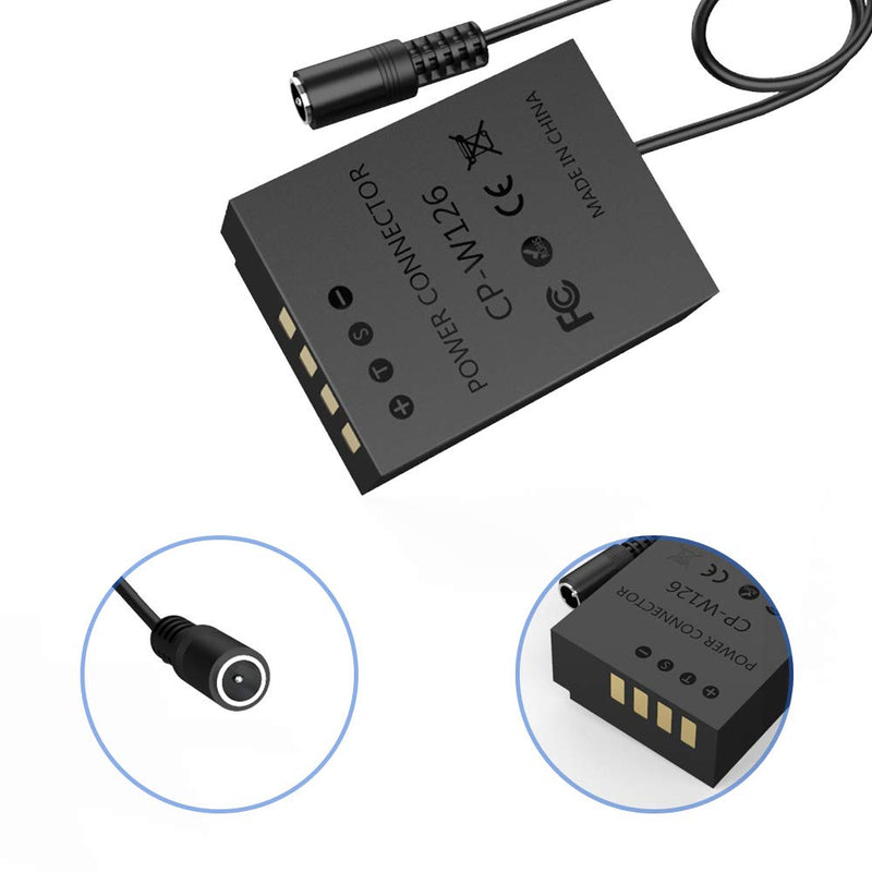 HY1C CP-W126 Dummy Battery Coupler and AC Power Adapter kit Replacement Fuji NP-W126 W126S Batteries for Fujifilm X100F X100V X-Pro3 X-E3 X-A2 X-A5 X-T3 X-T20 X-T100 X-T200 50EXR 35EXR Cameras