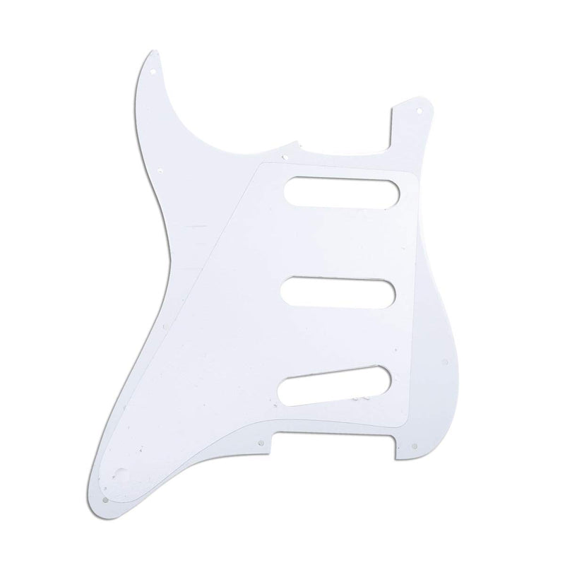 [AUSTRALIA] - Musiclily Pro 11-Hole 62 Vintage Style Strat SSS Pickguard for American Stratocaster 62, 3Ply White 