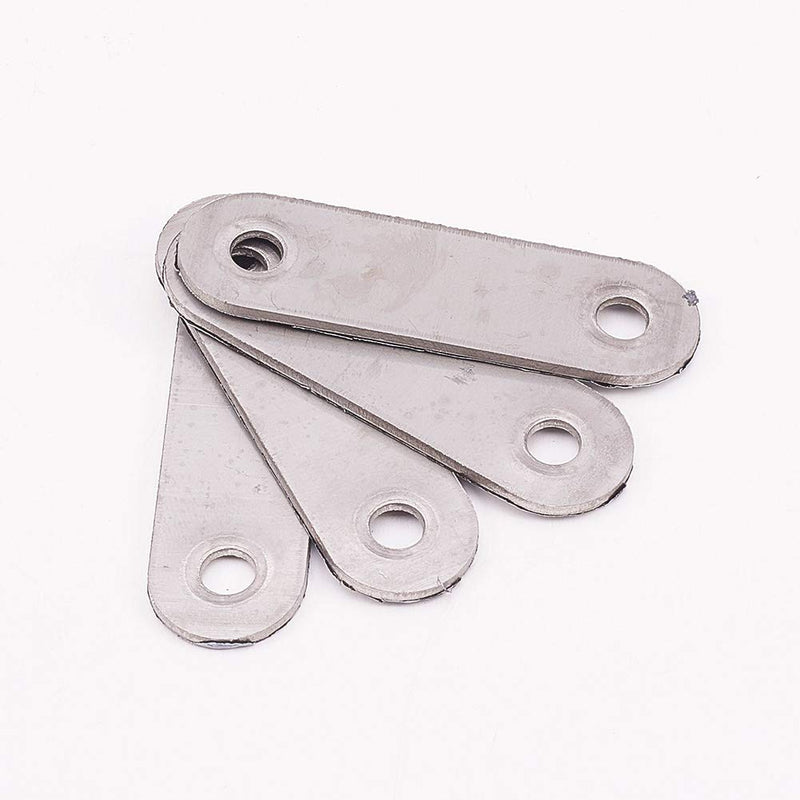 Bettomshin 10 PCS Flat Fixed Straight Bracket Repair Board 2.24" x 0.63"Brushed Stainless Steel Surface Connection Angle Bracket Gusset Plate