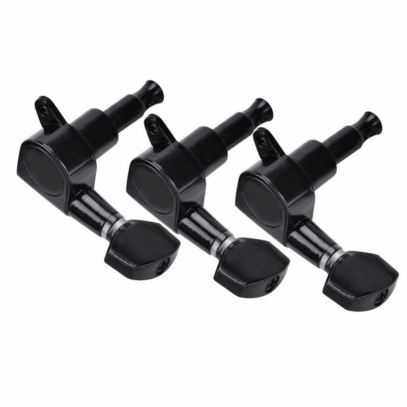 3L3R Guitar Tuning Pegs, Black Enclosed Locking Tuners Zinc Alloy Square Machine Heads …