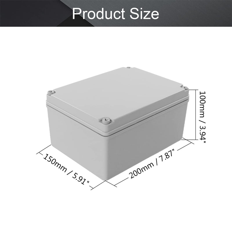 Fielect ABS Plastic Project Box Enclosure Dustproof Waterproof IP67 Junction Box Universal Electrical Box Project Enclosure, 7.87" x 5.91" x 3.97" 200x150x100mm(L*W*H)