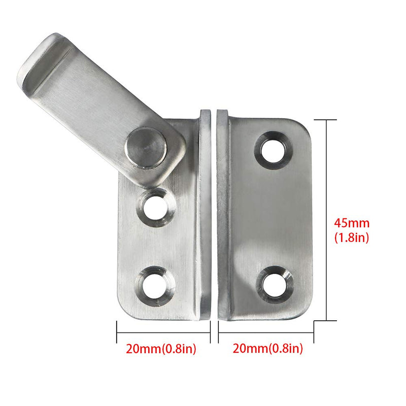 Alise 2 Pcs Flip Latch Gate Latches Slide Bolt Latch Safety Door Lock Catch,MS3001-2P Stainless Steel Brushed Finish Small Size Brushed Nickel