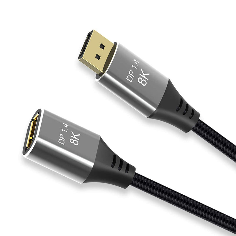 Xiwai DisplayPort 1.4 8K 60hz Extension Cable Male to Female Ultra-HD UHD 4K 144hz DP to DP Cable 7680 * 4320 for Video PC Laptop TV Model: DP-031-1.0M Grey DP