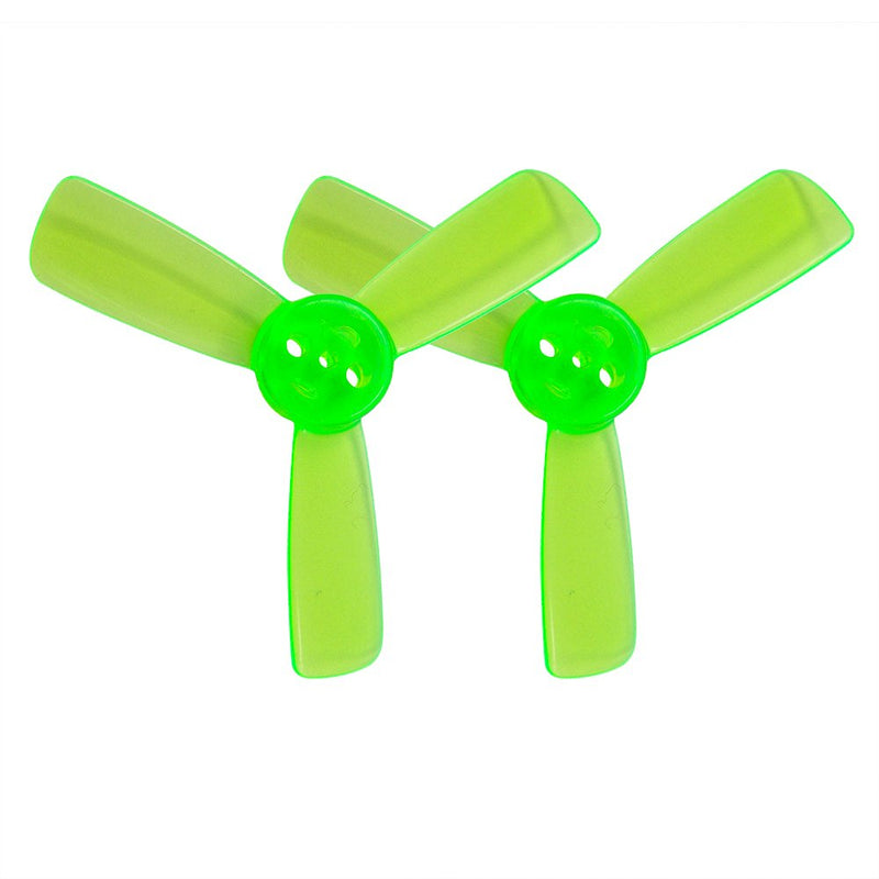 RAYCorp 1935 3-Blades (1.9x3.5x3) Propellers. 16 Pieces(8CW, 8CCW) Green - Polycarbonate 1.9-inch Tri Blades Micro Quadcopters & Multirotors Props + Battery Strap