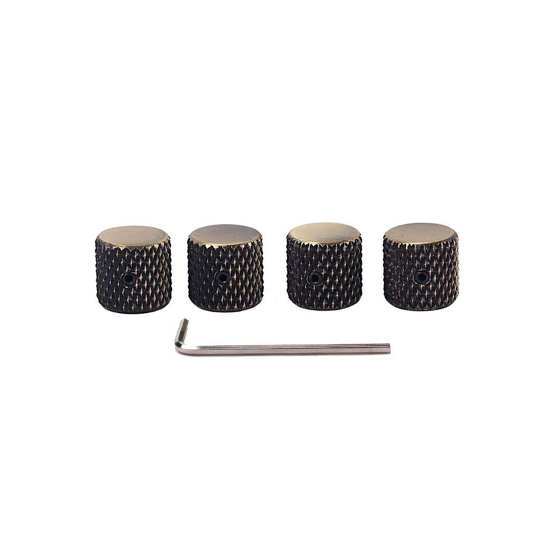 Alnicov Electronic Guitar Control Knobs Bronze Metal Volume Tone Control Dome Knobs for Guitar Bass Parts 4Pcs