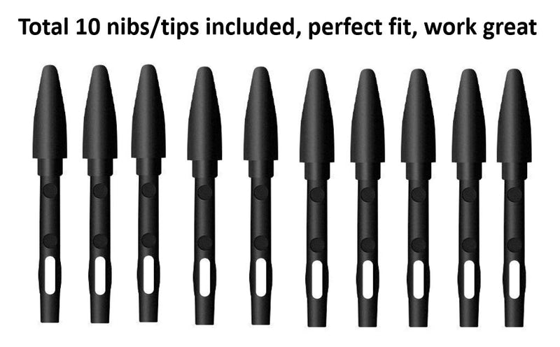 Replacement Tip Nibs for Huion Stylus Pen PN01 for Pen P80 P68 for Model 420 H420 K58 H58L 680S H580 680TF H610PRO 1060PLUS W58 DWH69 WH1409 Graphic Tablets UGEE GAOMON King (Black) Black