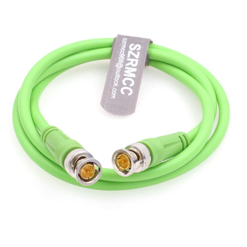 SZRMCC HD SDI 12G 75ohm Male to Male 4K Video Coaxial BNC Cable for Cameras Monitors (1m) Green Cable 1m