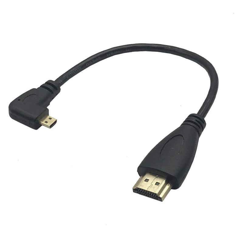 MMNNE 2Pack 8INCH 90 Degree Angle Micro HDMI Male to HDMI Male Cable Connector (Black Each of Left +Right Angled) Black Each of Left +Right Angled