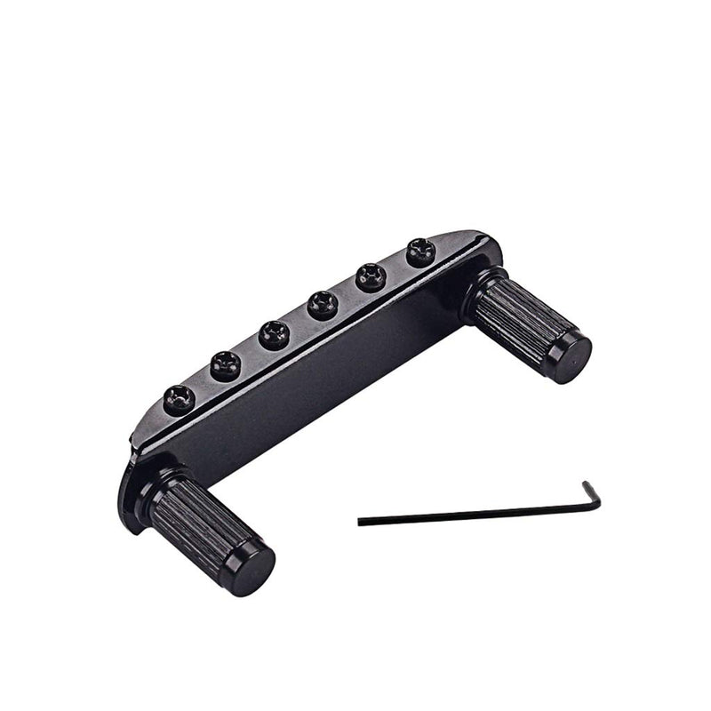 Alnicov Guitar Parts Saddle Bridge for Mustang Electric Guitar fit Jazzmaster Instrument Accessories,Black