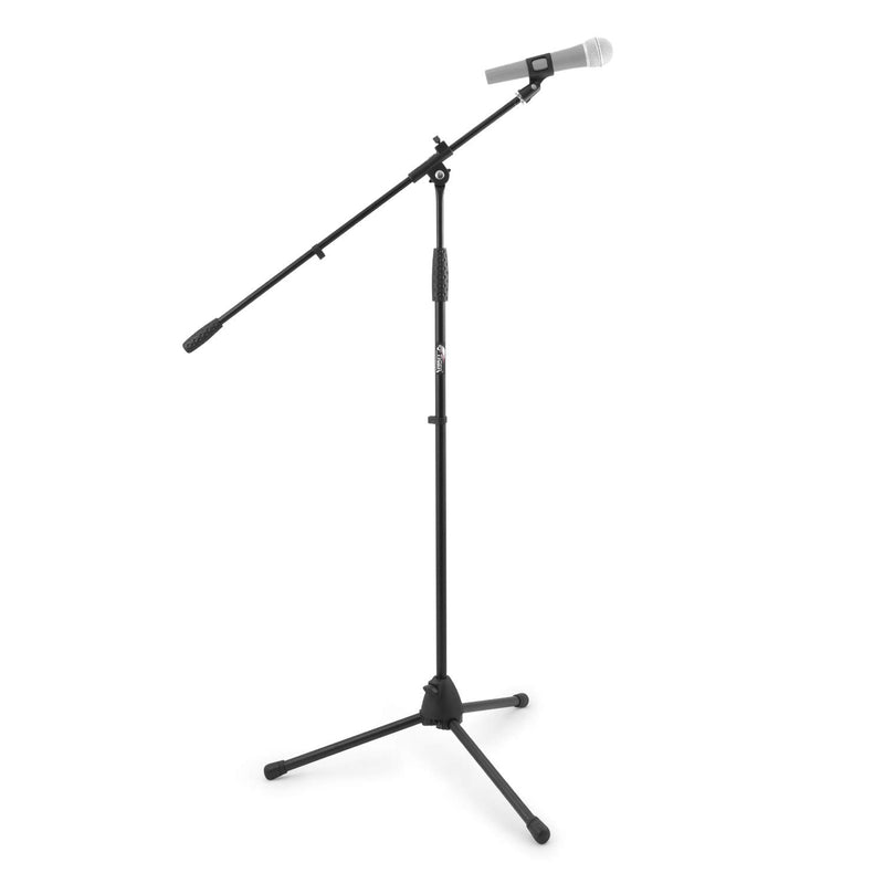 Tiger MCA49-BK Low Level Floor & Desktop Boom Microphone Stand – Bass Drum, Guitar Cab Mic Stand + Tiger MCA68-BK Microphone Boom Stand, Mic Stand with Free Mic Clip, Black