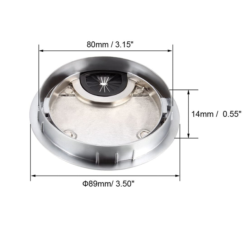 uxcell Cable Hole Cover, 3-1/8" Zinc Alloy Desk Grommet for Wire Organizer, 2 Pcs (Silver Tone)