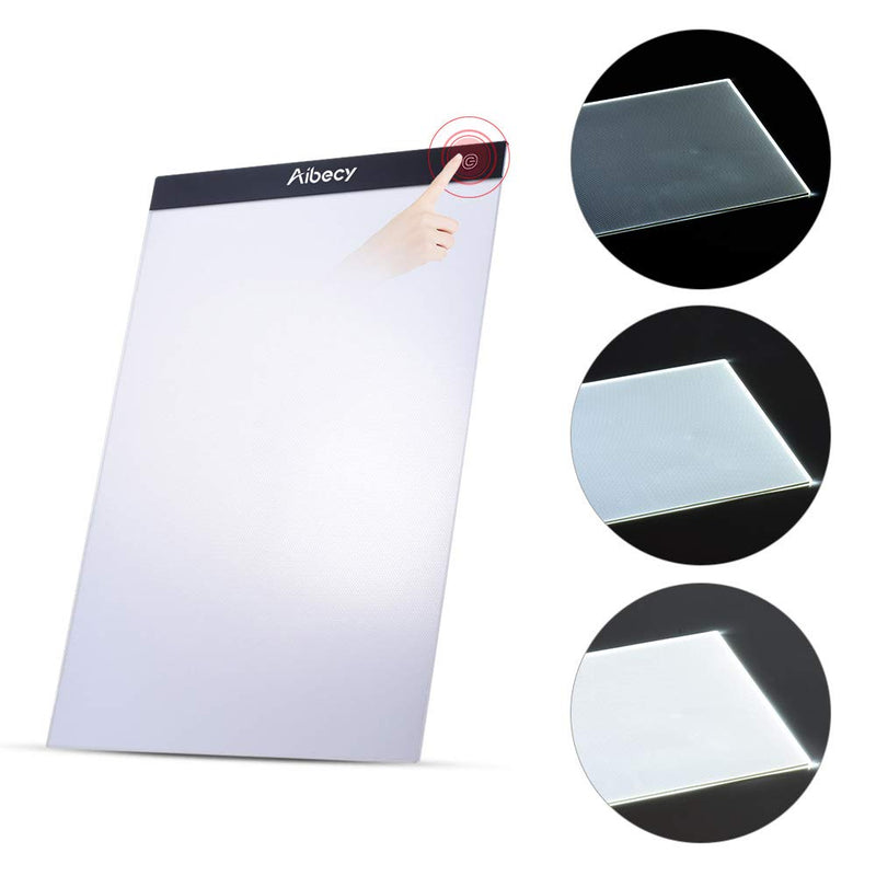 Aibecy A4 Light Box Drawing Ultra-thin Portable LED Tracer Table Painting Tracing Pad Copy Board Panel with Stepless Dimmable Brightness Memory Function for Artist Animation X-Ray Viewing Tattoo