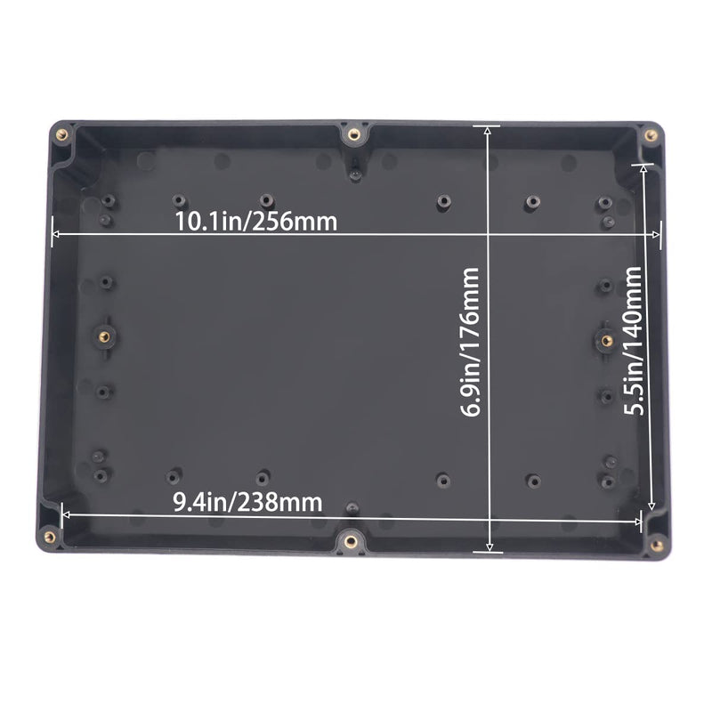 YETLEBOX Watertight Junction Box, IP67 Waterproof Project Box Durable ABS Plastic Electronic Enclosure Case for DIY Electrical Project Black 10.35" x 7.17" x 2.36"(263 x 182 x 60 mm) 10.35" x 7.17" x 2.36"