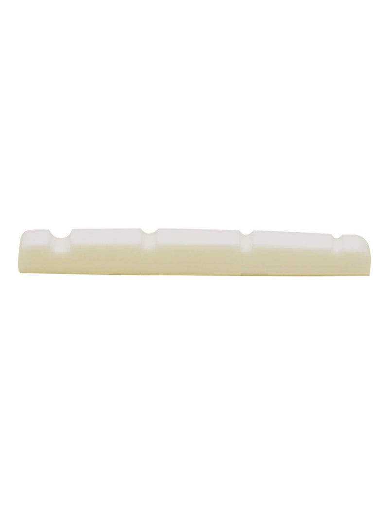 Metallor 4 String Pre-Slotted Cattle Bone Bass Nut Replacement Flat Bottom Compatible with Fender PB Bass Guitar White. (Nut: 42×5×3mm) Nut: 42×5×3mm