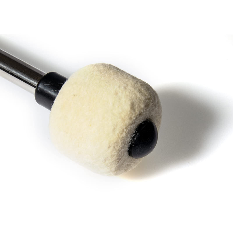 Cheerock 2Pcs Marching Bass Drum Mallets Timpani Percussion Mallet Felt Mallets Sticks with Stainless Steel Non-slip Handle,Band Accessory 12.6Inch