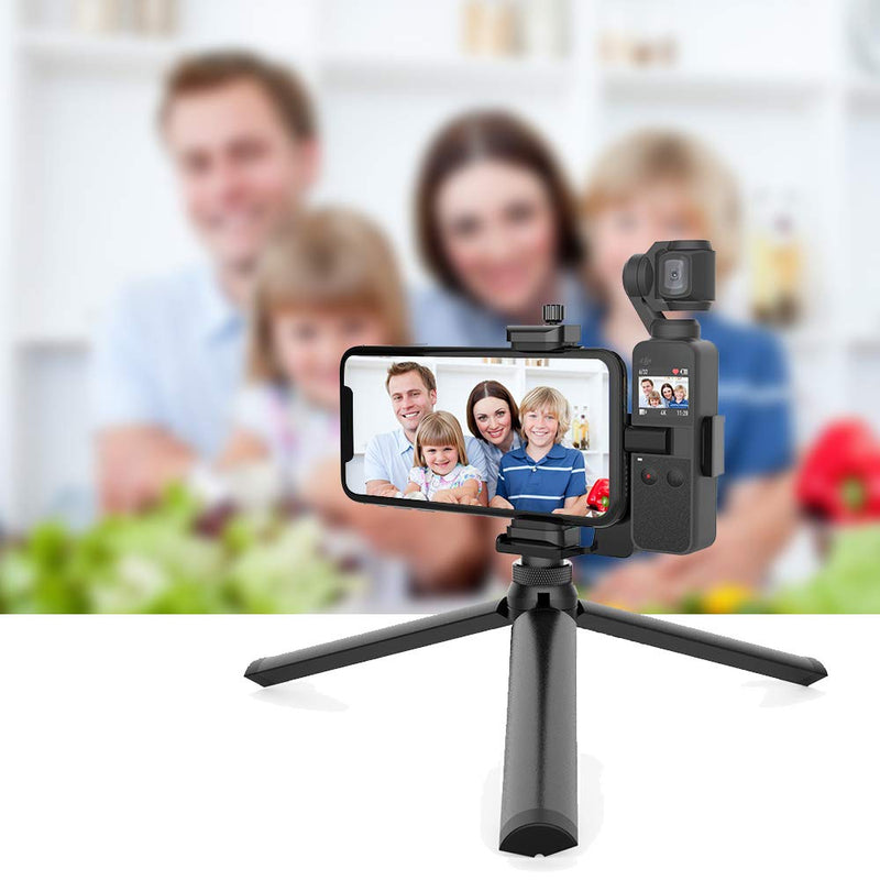 Smatree OSMO Pocket Phone Holder Set Expansion Accessories with 1/4" Thread Screw and Tripod Compatible with DJI OSMO Pocket 2/ OSMO Pocket and Smartphone