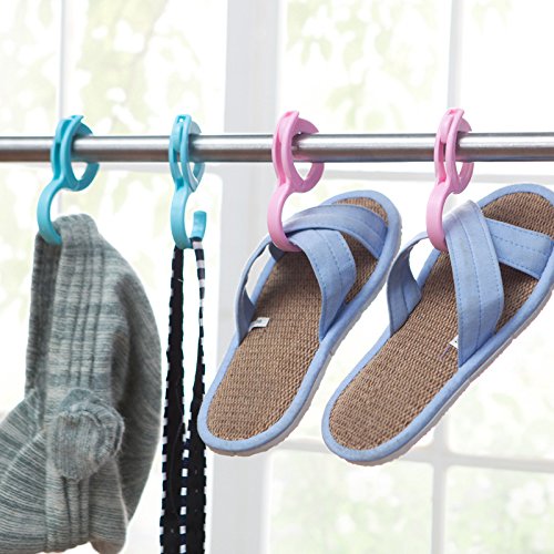 Flammi 3pcs ABS Plastic S Shaped Hooks with Latch Hanging Towel Slipper Hat Clothes for Closet Kitchen Bathroom