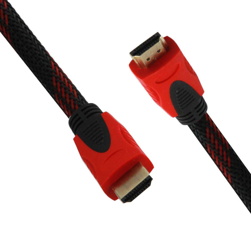 HDMI Cable 5 FT 2.0 Black/Red High Speed (4K 60Hz, HDMI 2.0 Cable 1080P,18Gbps) with Nylon Braided Cord Supports Ethernet, InstallerCCTV 5FT