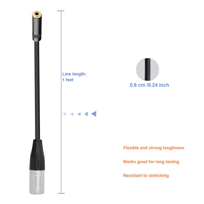 [AUSTRALIA] - TISINO 3.5mm Female to XLR Adapter Cable, Mini Jack to XLR Male Balanced Audio Converter Cord - 1ft 