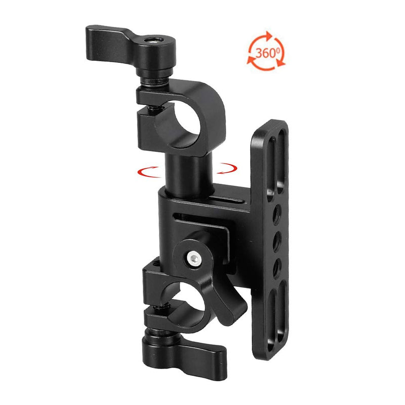 CAMVATE 360° Swivel Adjustable 15mm Dual Rod Clamp for Camera Shoulder Rig