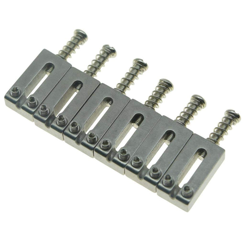 Dopro Pack of 6 Stainless Steel Guitar Saddles Bridge Saddle 10.5mm String Spacing for Strat Tele 6 String Guitar