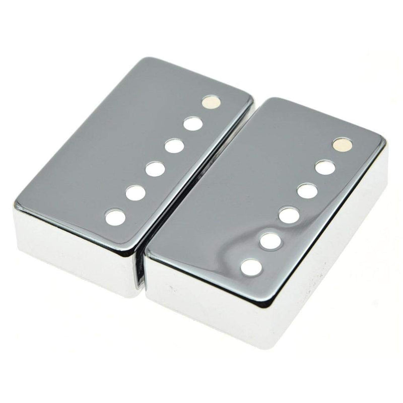 KAISH Set of 2 Humbucker Guitar Pickup Cover Brass Humbucker Pickup Covers 49.2mm/52mm Pole Spacing Pickup Covers Chrome 49.2/52mm