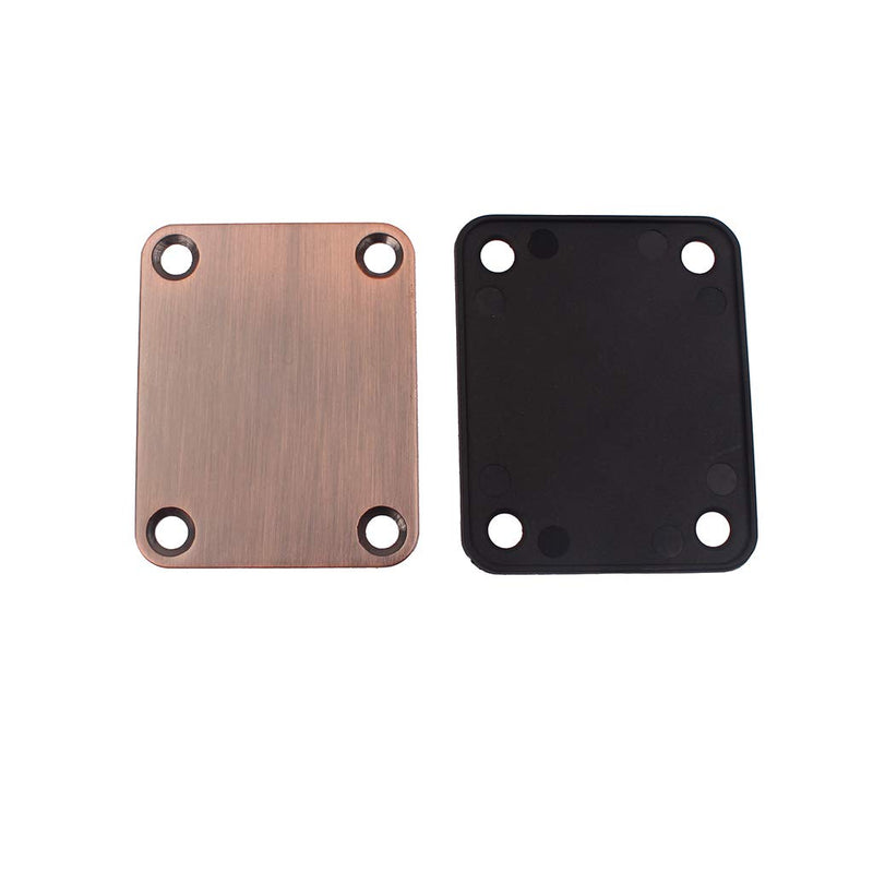 Alnicov Electric Guitar Neck Plate with 4 Screws For Strat Tele Style Electric Guitar Bass Bronze