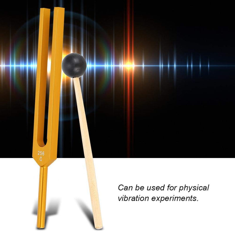 C256 Tuning Fork Aluminum Alloy Tuning Fork with Hammer and Storage Bag, Standard Hearing Healing Musical Instrument Piano Tuning Kit