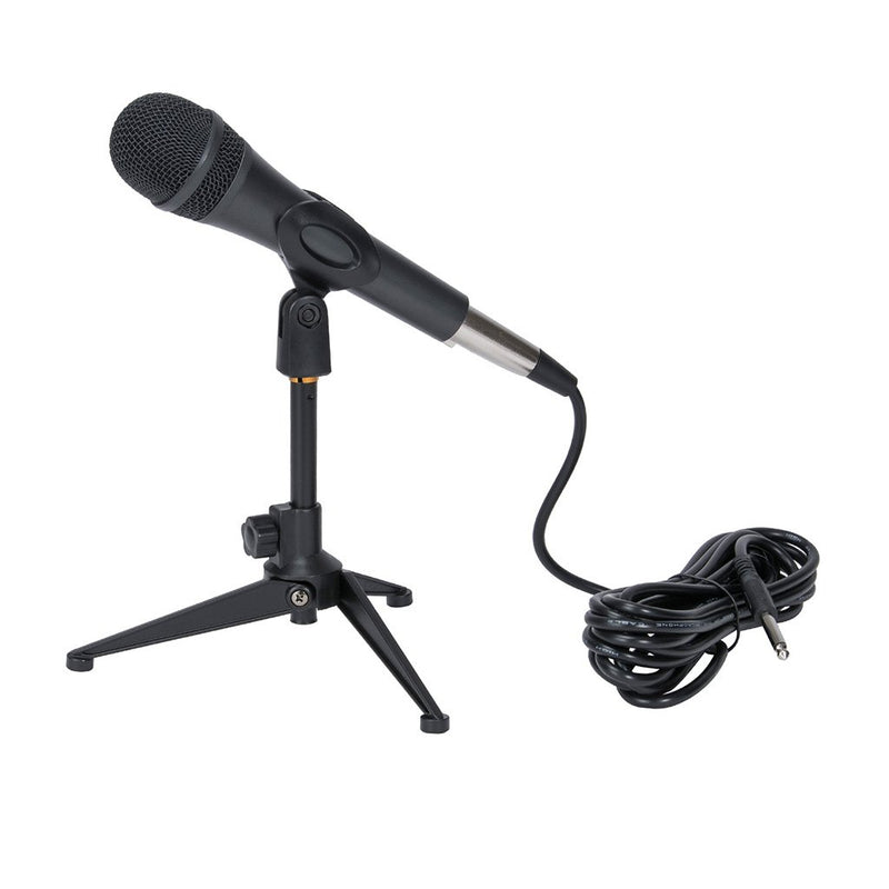 [AUSTRALIA] - Universal Adjustable Desk Microphone Stand Portable Foldable Tripod MIC Tabletop Stand with Small Plastic Microphone Clip Such as Sm57 Sm58 Sm86 Sm87 Small Desktop Microphone Stand 