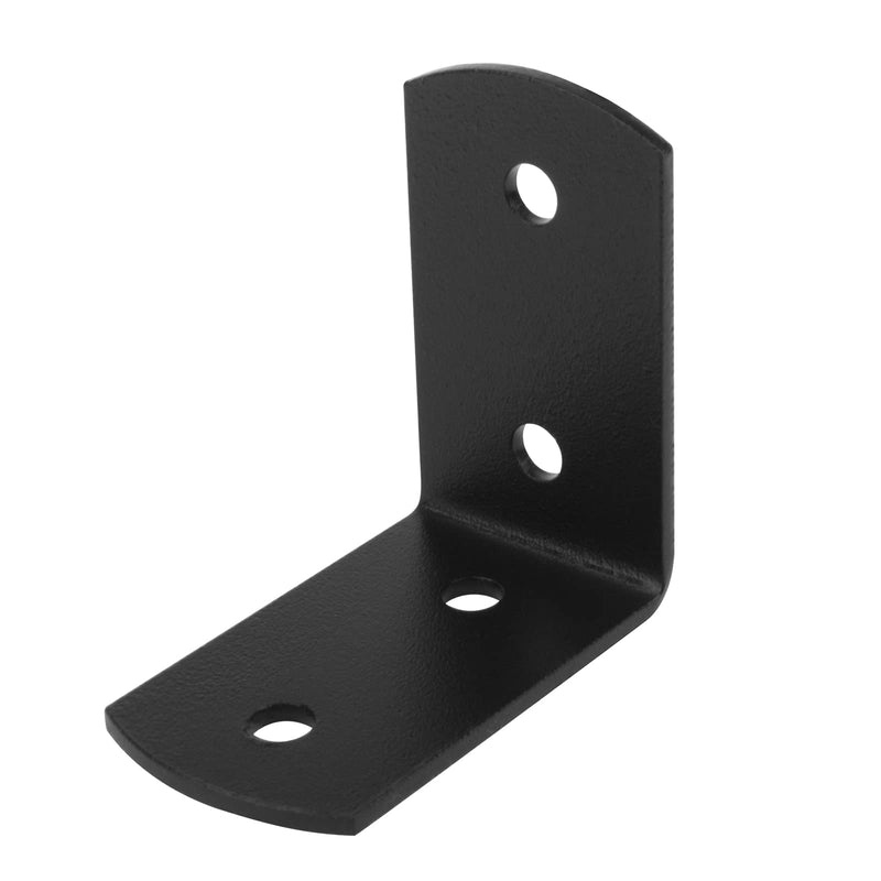 10 Pack 2 x 2 Inches Black Steel Corner Braces 90 Degree Joint,2mm Thickness Right Angle Bracket L Shaped Fasteners for Wood Furniture Chair Drawer Cabinet