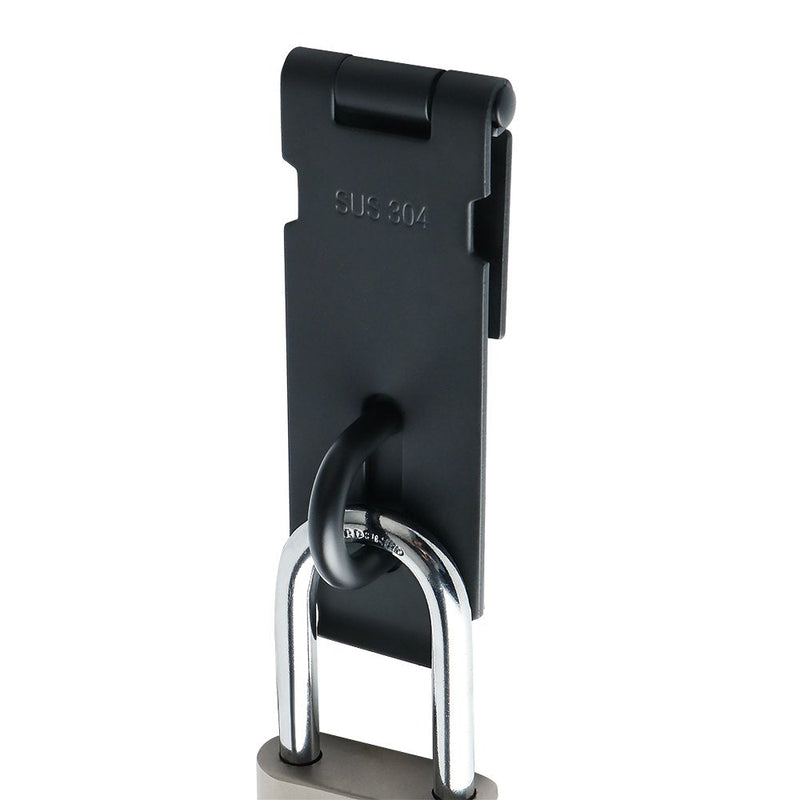 Alise MS99-B Padlock Hasp Door Clasp Hasp Latch Lock,SUS 304 Stainless Steel Matte Black 4 Inch