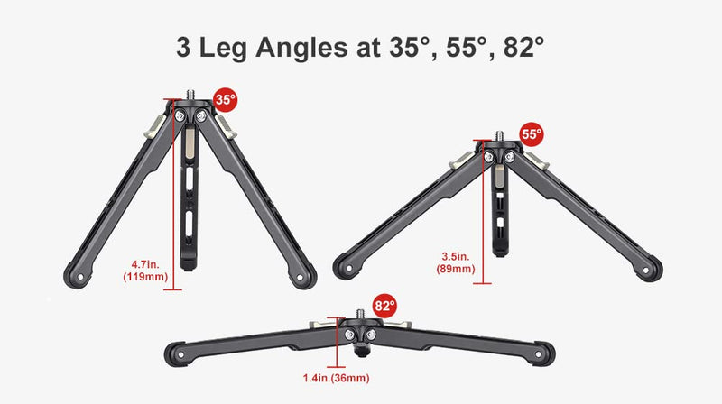 SUNWAYFOTO Table Top Mini Aluminum Tripod T1A12 Tabletop 3 Leg Lock Angles Sunway