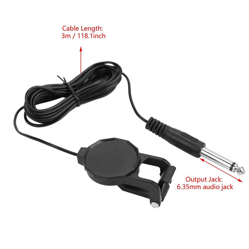 Violin Pickup, 3m 6.35mm Audio Jack Clip-on Microphone Piezo Violin Acoustic Guitar Pickup