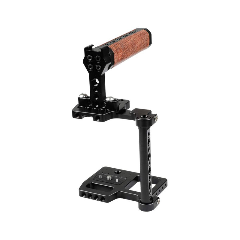 CAMVATE Professional Cage with Wooden Top Handle for BMPCC 4K(Blackmagic Pocket Cinema Camera 4K)