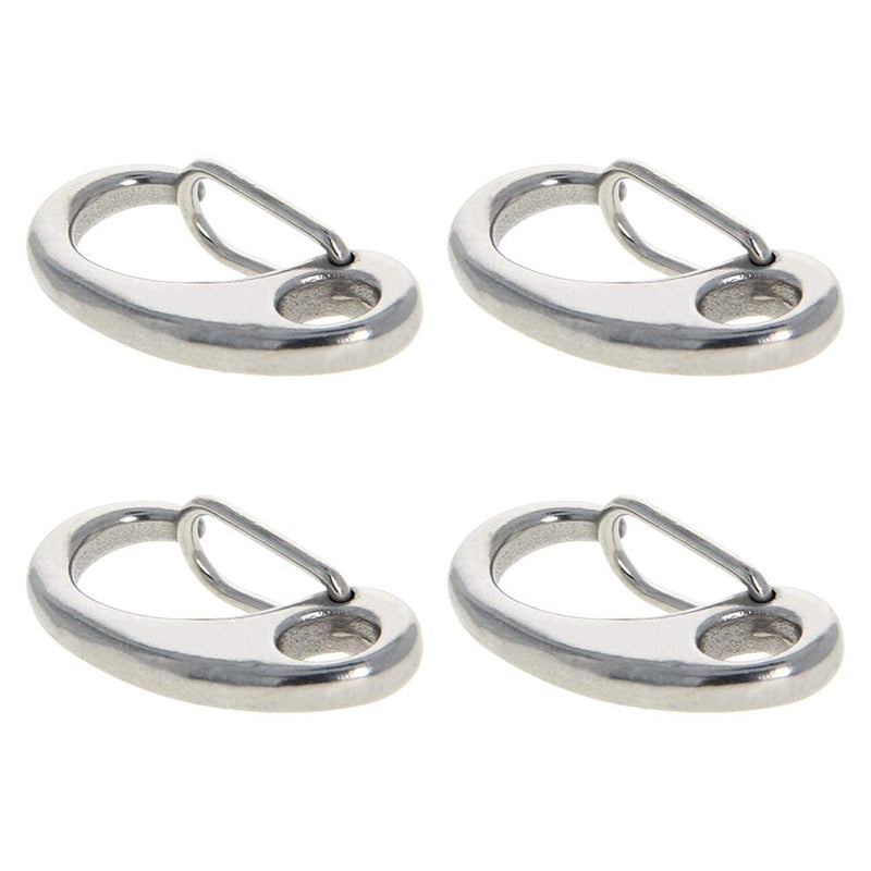MroMax Carabiner Snap Hook, 304 Stainless Steel Spring Gate Snap Hook Clip 30mm/1.18" Length Marine Grade Lobster Claw, 4pcs M30
