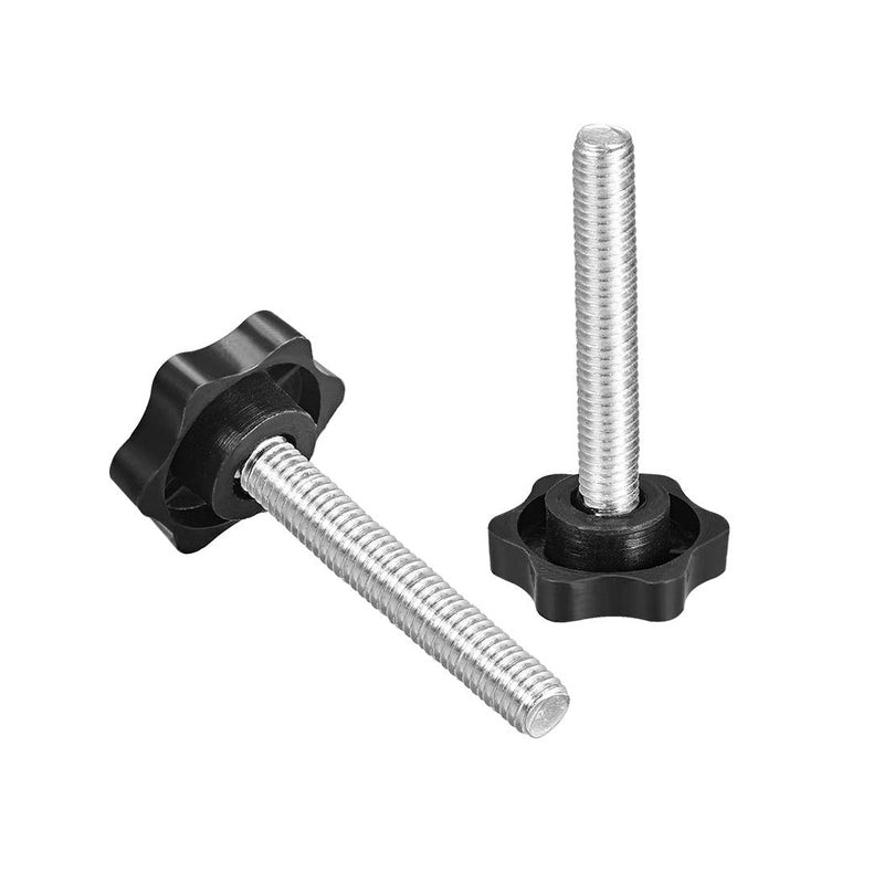 uxcell Clamping Screw Knob, 38mm Dia Plum Hex Shaped Grips Star Knob M8 x 50mm Male Thread, 5pcs M8*50