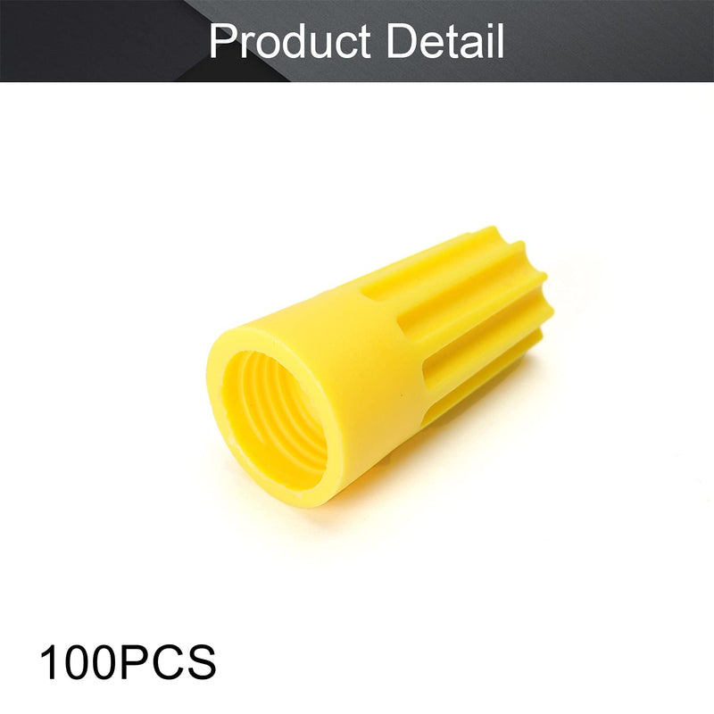 Fielect 100 PCS Electrical Wire Connectors Screw Terminals, with Spring Insert Twist Nuts Caps Connection Assortment Set for 3.25-10.75mm² Wire Diameter Yellow 100Pcs Yellow SP4 3.25-10.75mm²